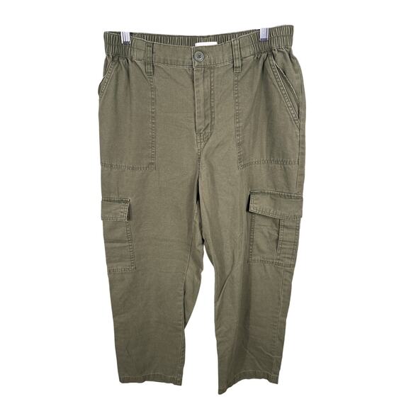 Aeropostale Pants - Aeropostale Army Green Cargo Pants Women's Large Elastic Waist‎ Straight Leg